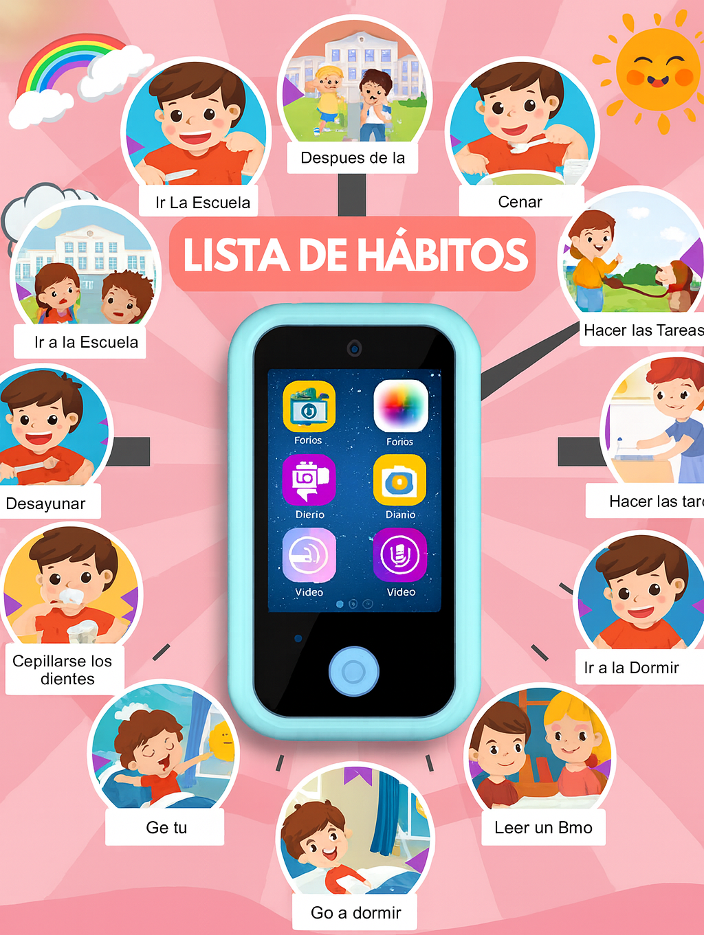 📱✨ Mini Celular Educativo SmartKids™-Hábitos, aprendizaje y diversión segura para tus hijos