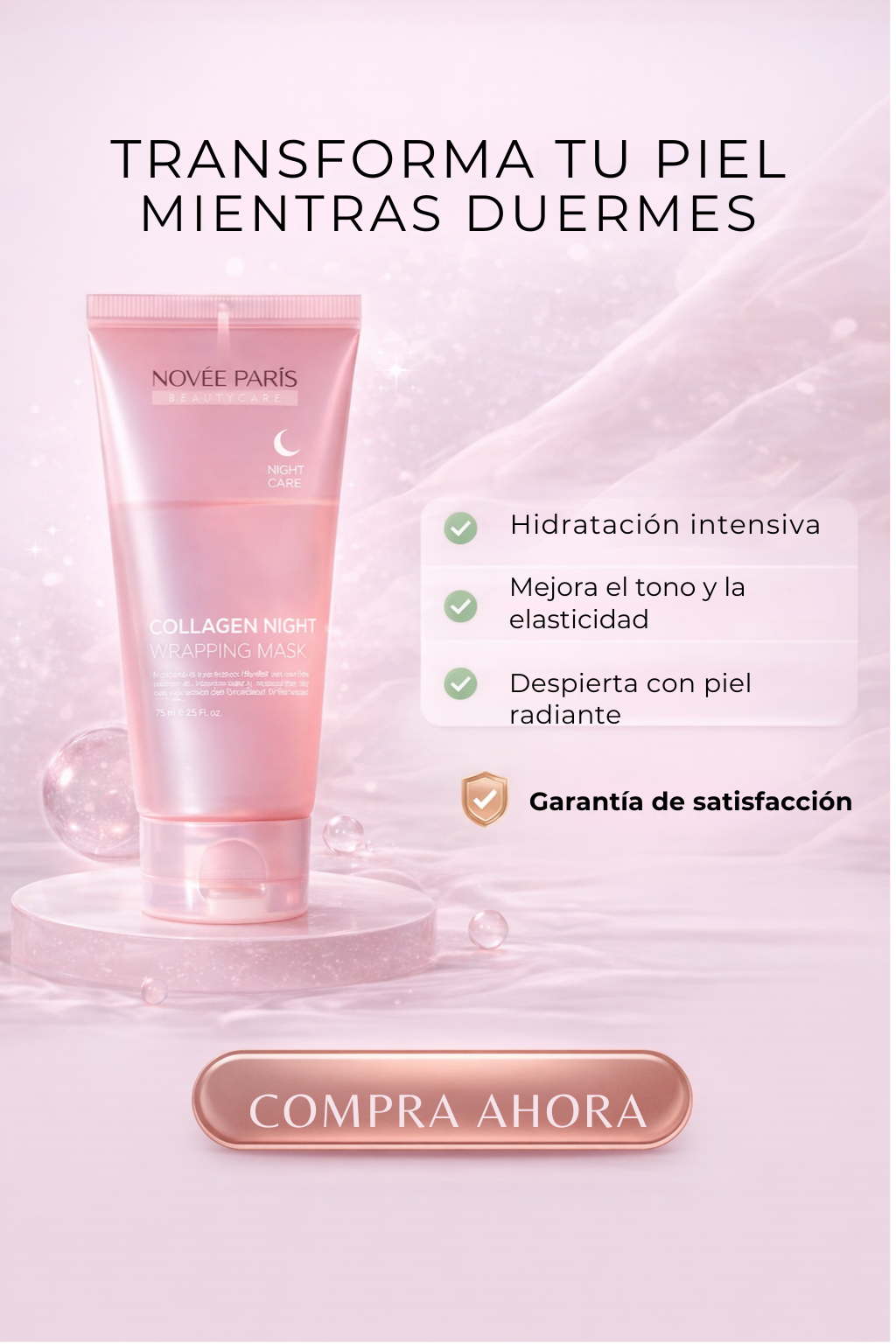 ✨ Mascarilla de Colágeno Coreana Nocturna | Piel más firme, hidratada y luminosa mientras duermes