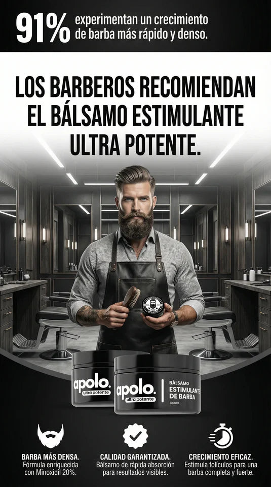 🔥 Bálsamo Estimulante de Barba Apolo – Activa una Barba Más Cerrada y con Más Presencia