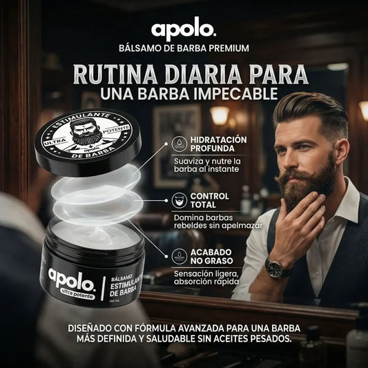 🔥 Bálsamo Estimulante de Barba Apolo – Activa una Barba Más Cerrada y con Más Presencia