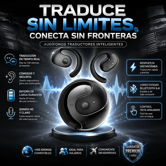 AuriPods™️ – Auriculares Traductores Inteligentes con Traducción en Tiempo ReaL