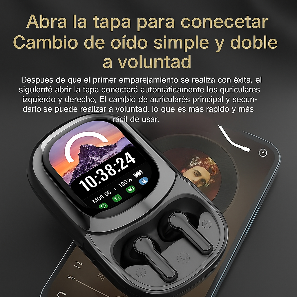 🎮 AI Phone SE ONE™ – Audífonos Inteligentes con Pantalla Táctil, sonido premium y multifuncionalidad total.
